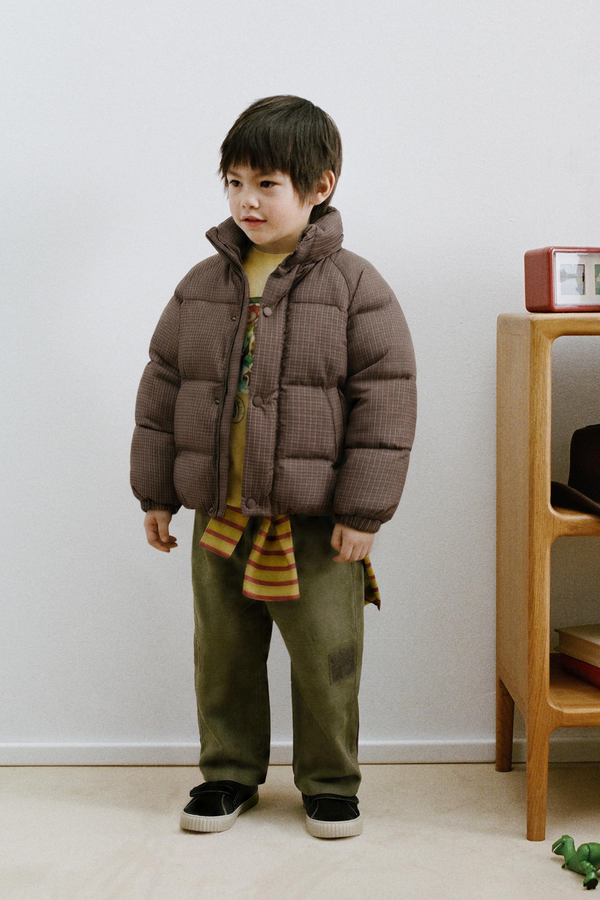 PLAID PUFFER COAT
